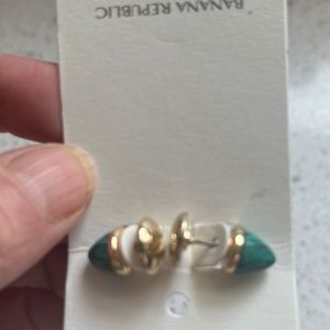 Banana republic green malachite type stud earrings